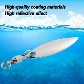 Alwonder 10 PCS Willowleaf Spinner Blades Colorado Blades with Ball Bearing Swivels Corrosion Resistant Spinnerbait Lure Making Supplies Bass Lures #3.5