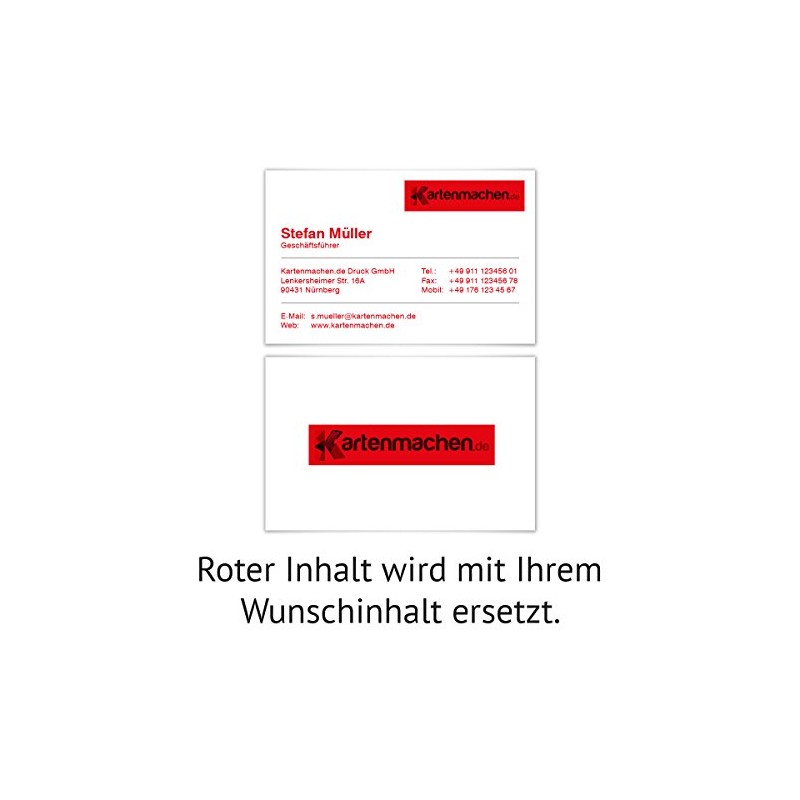 100 x Business Cards Individual Business Cards 300 g/m² 85
