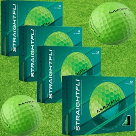 Maxfli 2025 StraightFli Golf Balls - Matte Green - 12/24/36/48/60 - MATTE GREEN, PACK OF 12 BALLS