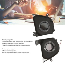 Laptop Fan with 4 Pin, CPU Cooling Fan Replacement, Compatible for ROG Zephyrus M 16 (2022) GU603ZE GU603ZM GU603ZW (CPU and GPU Fan), Default, CPU and GPU Fans