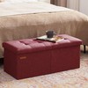 HAUSFRAU 31.5 Inches Ottoman with Storage Bench, Folding Ottoman Bench