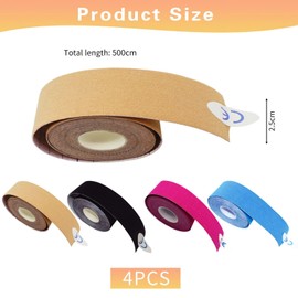 4 Stücke Mehrfarbiger Muskelflecken, Dehnungsbandflecken, Laufendem Schutzfleck, Geeignet Für Hände, Beine, Taille Und Schultern.