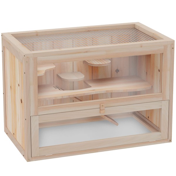 LJLB Charming 2-Level Hamster Cage for Happy Small Animals, Spacious