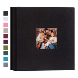 Mublalbum Small Photo Album 4x6 200 Photos Linen Cover Picture photo Book with 200 Horizontal Pockets for Wedding Family Anniversary Baby(Black)