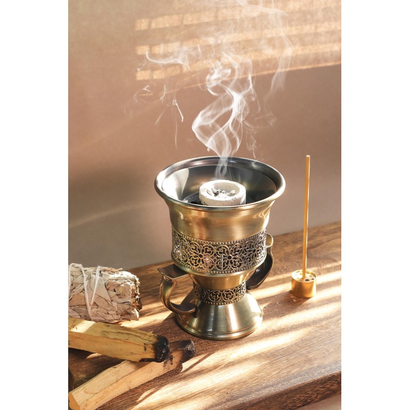 BEYLAB Frankincense Resin Incense Burner, Incense Censer, Bakhoor Burner, Charcoal
