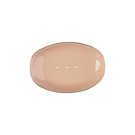 Tranquillo Classic Soap Dish Oval Salmon Orange with Gold Rim Ceramic with Holes for Water Drainage 14 x 9.5 x 2.5 cm