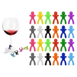 Marcadores de Dijes para Copas de Vino, Etiquetas de Silicona con Identificación Rápida para Bebidas en Fiestas, 24 Piezas para Bar Party Martinis Copas de Champán y Eventos Sociales