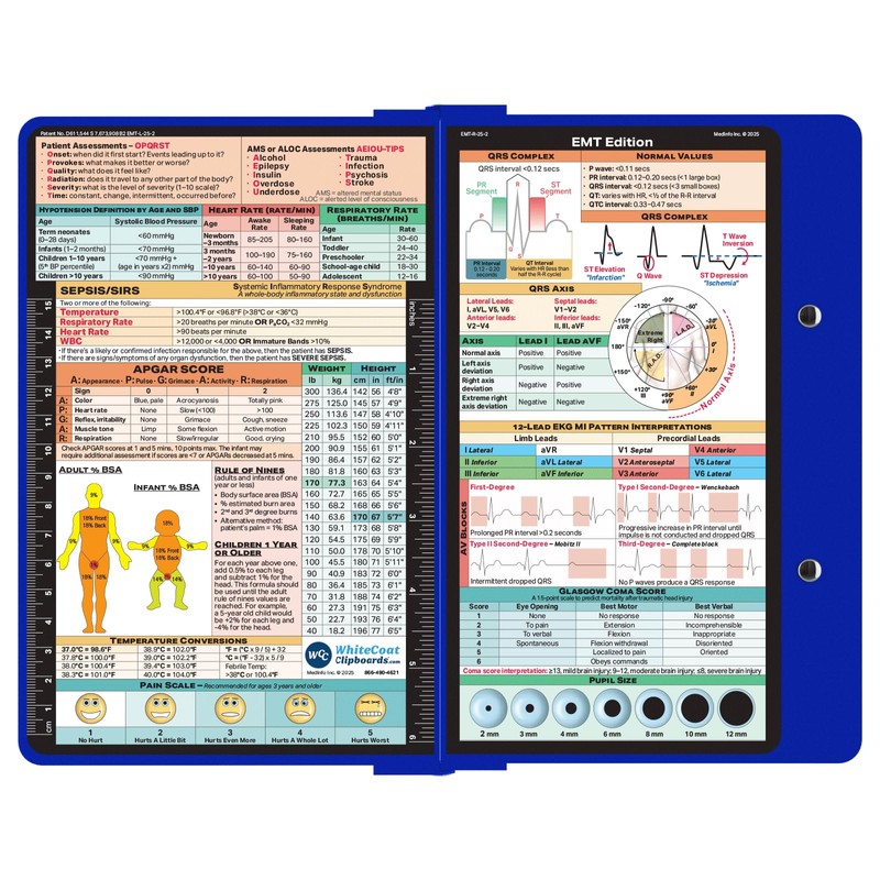 Whitecoat Clipboard® - EMT Edition (Blue, Bifold)
