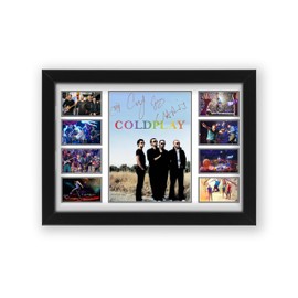 Coldplay Signed Poster Print - Limited Edition Autograph Fan Gift – Collectible Memorabilia Merchandise (Framed A4 (30x21cm))