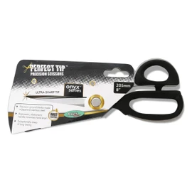 Axus Decor Perfect Tip Precision Scissors (Onyx Series) - Stainless Steel Scissors & Super Sharp Blades & Rust Resistant, Precisely Cutting Tool for Wallpaper, Fabrics, Fine Mesh - Length 205mm