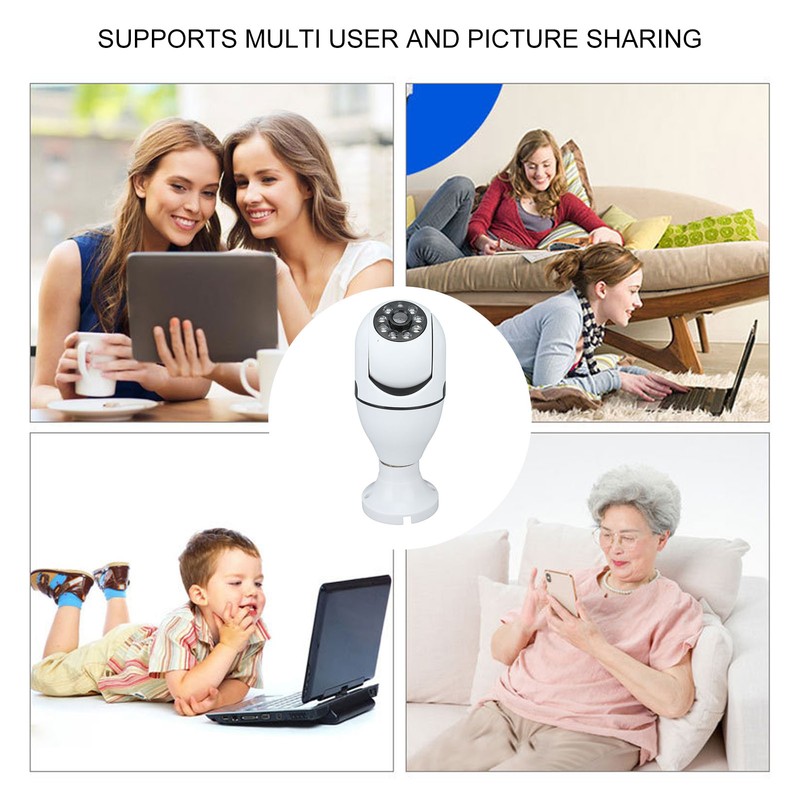 1080P Bulb Security Cameras Wireless 2.4GHz WiFi Full Color Light