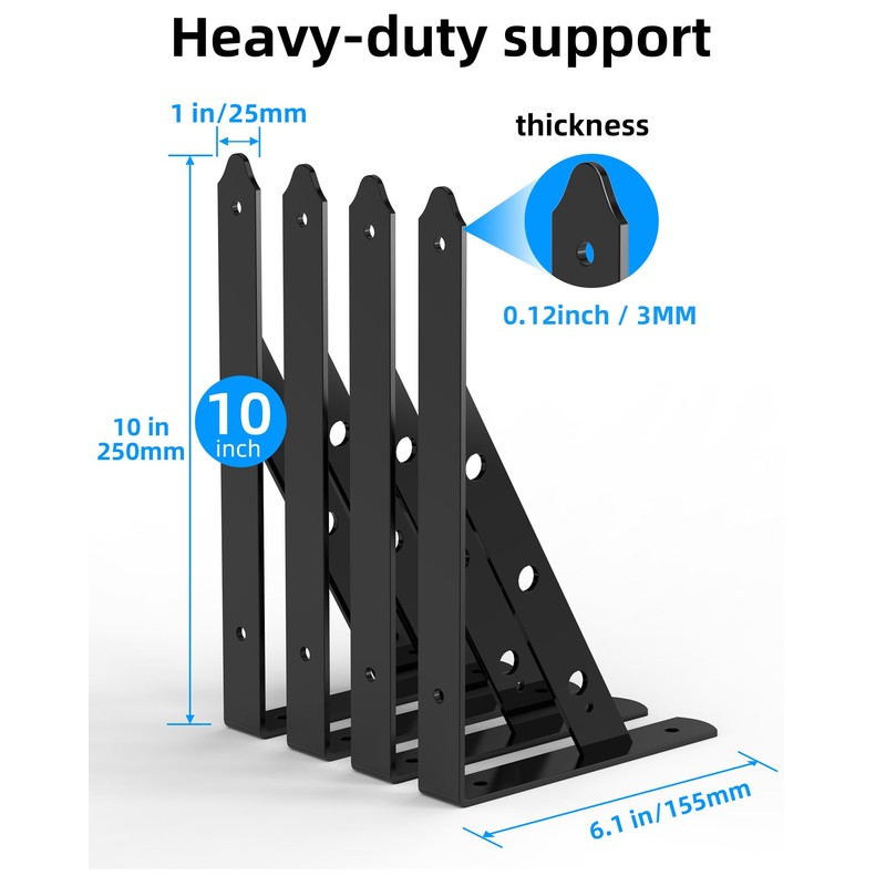 Fence Gate Frame Kit with 10 inch Heavy Duty Hinges,
