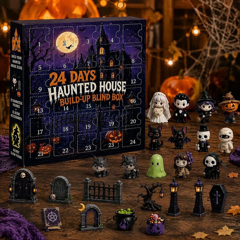 Calendario de Adviento Halloween Casa Encantada con 24 Mini Figuras