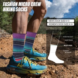 HUSO Mens Work Socks Golf Socks, Workout Socks Unisex Sports Running Jogging Jumping Funky Athletic Seamless Cushioned Socks 2 Pairs (Multicolored, L/XL)