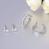 CiNily 2 Pairs Hoop Earring Set for Women Blue Opal