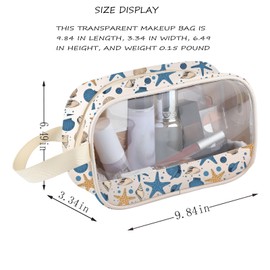 BNQL Seashell Makeup Bag Gifts for Seashell Lovers Easily Distracted By Shells Gifts for Ocean Lovers Zipper Makeup Pouch