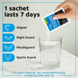 Novadent Retainer Cleaner – for Aligner, Night Guard, Mouthguard, Sports Guard - 168-Day (2 x 12 sachets)
