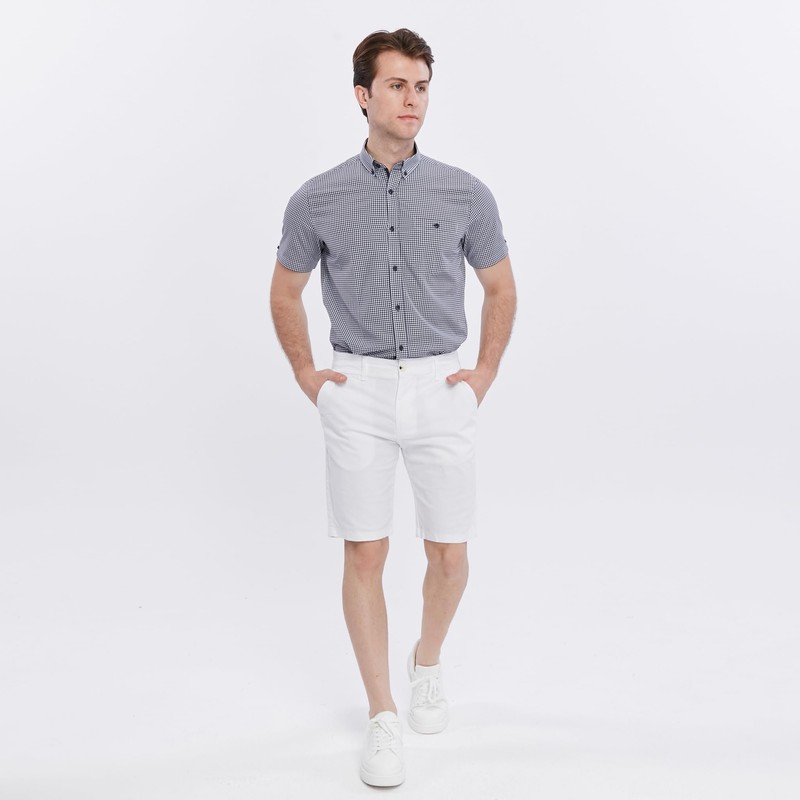 Xact Men's Premium Tailored Stretch Chino Shorts (White) 38