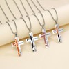 HMOOY Sports Cross Bible Verse Pendant Necklace for Men， Stainless