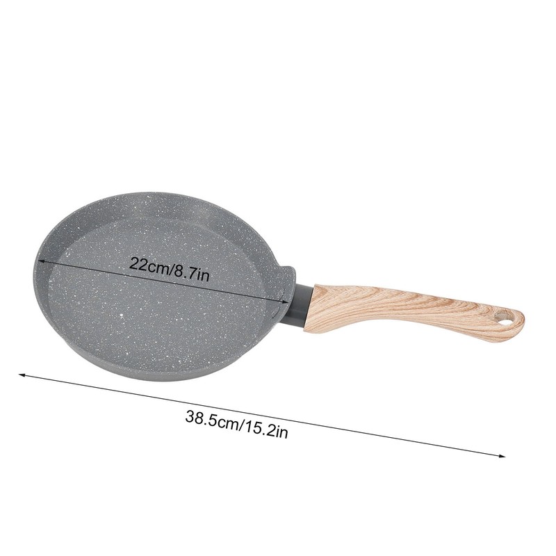 Frying Pan Wood Handle Aluminum Alloy Cooking Skillet Fast Heating