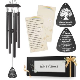 Memorial Gifts for Loss of Mom, 25''Memorial Wind Chimes for Loss of Mother Gifts, Condolence/Bereavement/Remembrance Gift,Windchimes in Memory Sympathy Gift,Funeral Decor for Garden Outside,Black