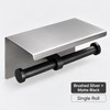Dual Roll Toilet Paper Holder with Shelf – Stainless Steel