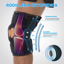 NUOWEI Rodillera Ortopedica para Dolor de Rodilla, Rodillera Deportiva Con Soporte de Ligamentos y Almohadilla De Gel Para Rótula, Rodilleras de Soporte Ajustables para Fitness y Alivio De La Artritis (L)