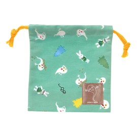 Gakken Staefl K06026 Keiko Lunch Bag, Mini Size, Drawstring Cup Bag, Glasses Rabbit