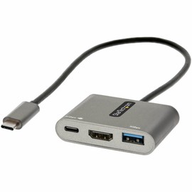 StarTech. com Adaptador multipuerto USB C, USB-C a HDMI 4K Video, 100W PD Pass-Through, USB 3.0 Hub 5Gbps