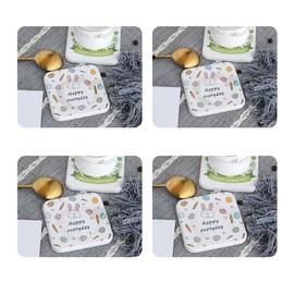 VOANZO Square Diatomite Non-Slip Insulation Coasters Home Decoration Cartoon Fish Cup Mats for Canteen Drinks Home Coasters (10 x 10 cm) Pack of 2