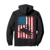 Distressed American Flag Snowmobiling Sled Snowmobile Rider Pullover Hoodie