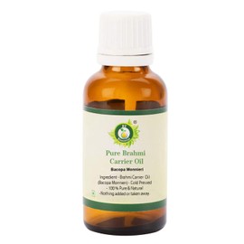 R V Essential Pure Brahmi Oil 10 ml (0.338 oz) - Bacopa Monnieri (100% Pure and Natural Rare Herb Series) Pure Brahmi Oil