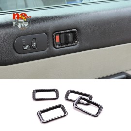 necar2020 Car Door Lock Frame Trim Decorate ABS Carbon Accessories For Hummer H2 2003-2007