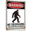 Bigfoot WARNING No Trespassing Metal Sign – Sasquatch Decor Outdoor,
