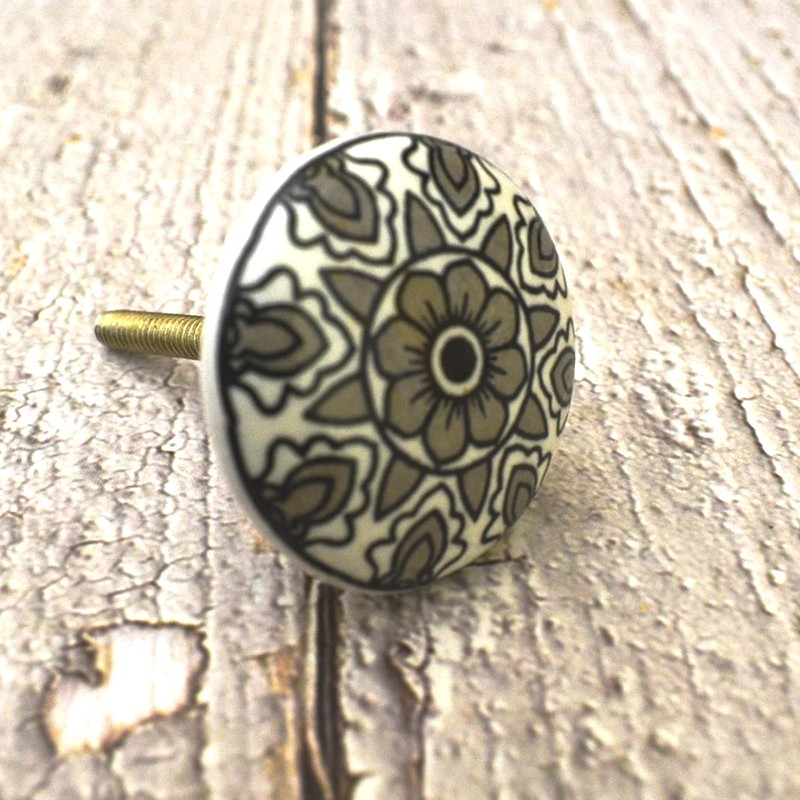 ARTISNO Beautiful Yellow and White Ceramic Knobs for Kitchen Cabinets