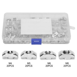 Tuerca Deslizante Con Tuercas De Fijación Proyectos Industriales Y De Bricolaje: Incluye 20 Piezas De Cada Tuerca En T Para Tuercas En Forma De T De Los Tamaos M4, M5, M6 Y M8