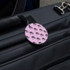 Pretty Poodles Dogs Pattern Round Luggage ID Tag Card Suitcase