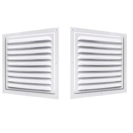 Naisfei 2 Pcs Gable Vent, 9.84 * 9.84inch Attic Vent Paintable Shed Vents with Screen, Stylish Design Return Air Grill Ideal for Houses Attics and Exterior Walls（white）