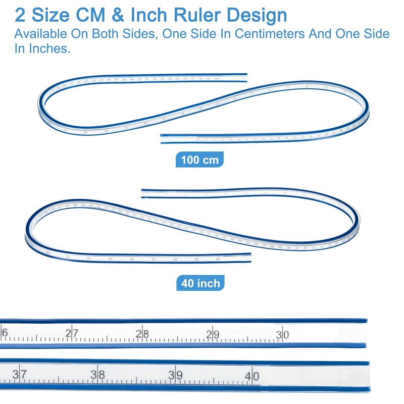 PATIKIL 40 Inch 100cm Flexible Curve Ruler Can Be Bent