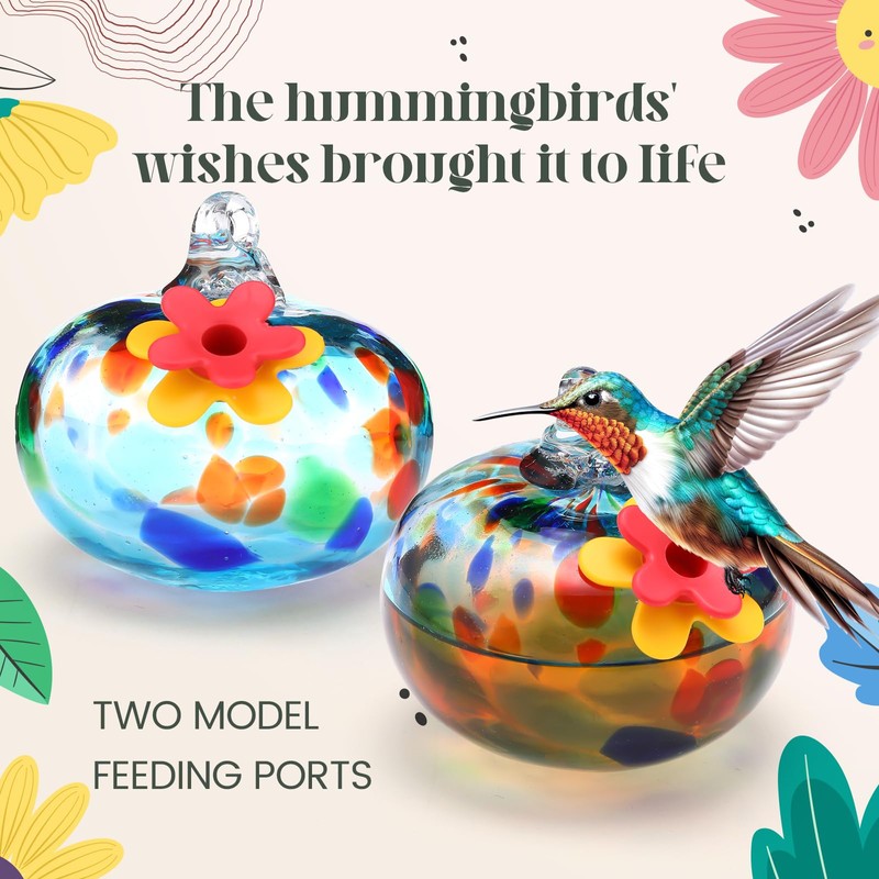Chunful Hummingbird Feeders for Outdoors Hanging (6 Feeding Stations) Hand