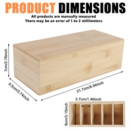 BAIFULAI A8 Wooden Index Cards Boxes, 20 x 8 x 6 cm, Flashcard Box Vocabulary Flashcards Wood with Lid, Index Card Box, Wooden Box for Office, Schools and Home (Index Cards Not Included)