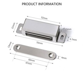 4 Pack Magnetic Door Catch Strong Stainless Steel Cabinet Magnets, Heavy Duty Cabinet Drawer Magnet Latches for Kitchen Wardrobe Closet Closure