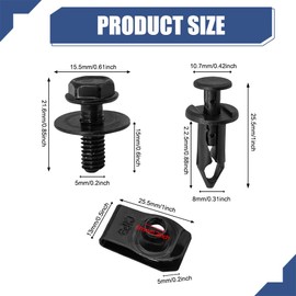 Lyxheth 35PCS Engine Under Cover Splash Shield Guard Body Bolts Screws, Car Bumper Clips, Bumper Fender Liner Push Retainer Fastener Rivet Clip and U-Nut, Car Clip Kit Compatible with Nissan Infiniti