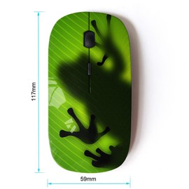 KOOLmouse [ Optical 2.4G Wireless Mouse [ Frog Leaf Nature Tropical Rainforest Green ]