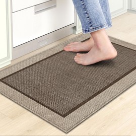 Ablecozy Kitchen Rugs and Mats, Washable Non-Skid Kitchen Mats for Floor, Large Runner Rugs for Kitchen Floor, Front of Sink, Hallway, Laundry Room (Brown, 17"x28")