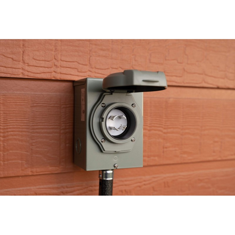 Halotronics Indoor/Outdoor 4-Prong Generator Power Inlet Box 30-Amp L14-30, 125V/250V