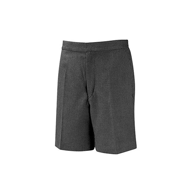 School Uniform Flat Front Classic Shorts Grey 36"