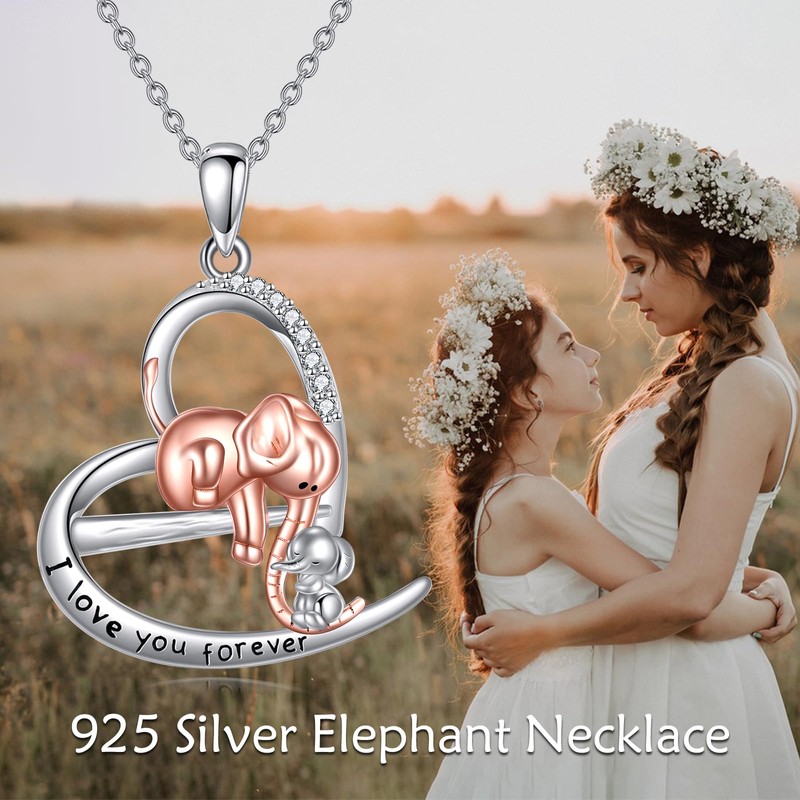 YFN Elephant Gifts for Women Sterling Silver Elephant Necklace Elephant
