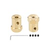 sourcing map Hexagonal Coupling 4 mm Bore Motor Hexagonal Brass