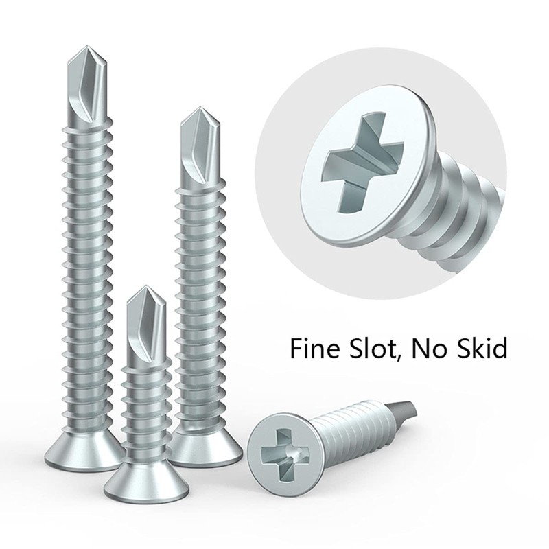 100pcs 4.2 * 50mm Cross Countersunk Drill Tail Self Drilling